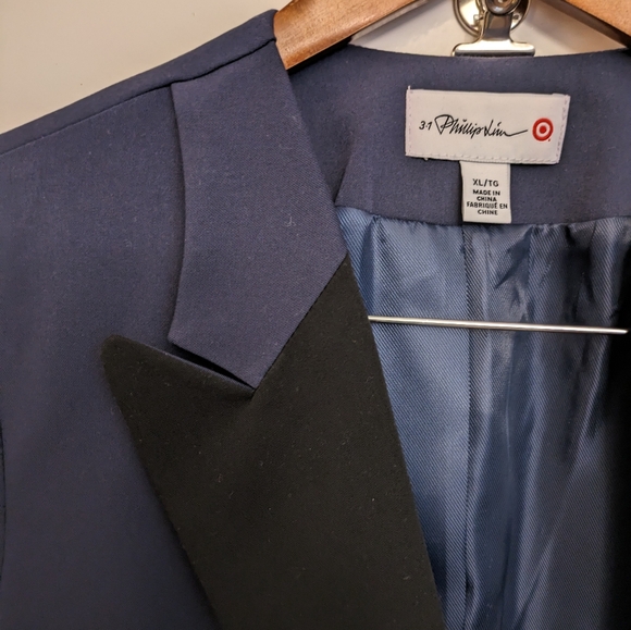 🆕 3.1 Philip Lim for Target Tuxedo Blazer Blue Black XL Women's - Picture 7 of 16